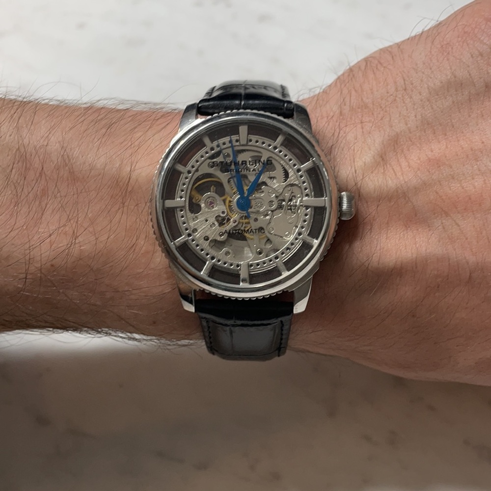 Stuhrling Original automatic skeleton face watch